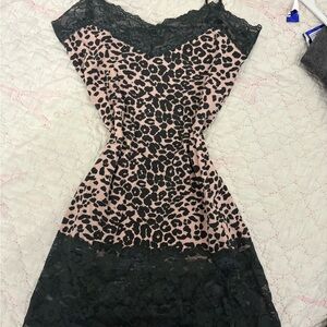 Bozzolo Pink and Black Lace Mini Dress